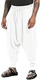 PACEIADTA Men Elastic Waist Harem Pants Loose