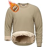 G Gradual Sherpa Lined Sweatshirts for Men Fleece Crewneck Sweatshirt Pullover Warm Shirts for Winter
