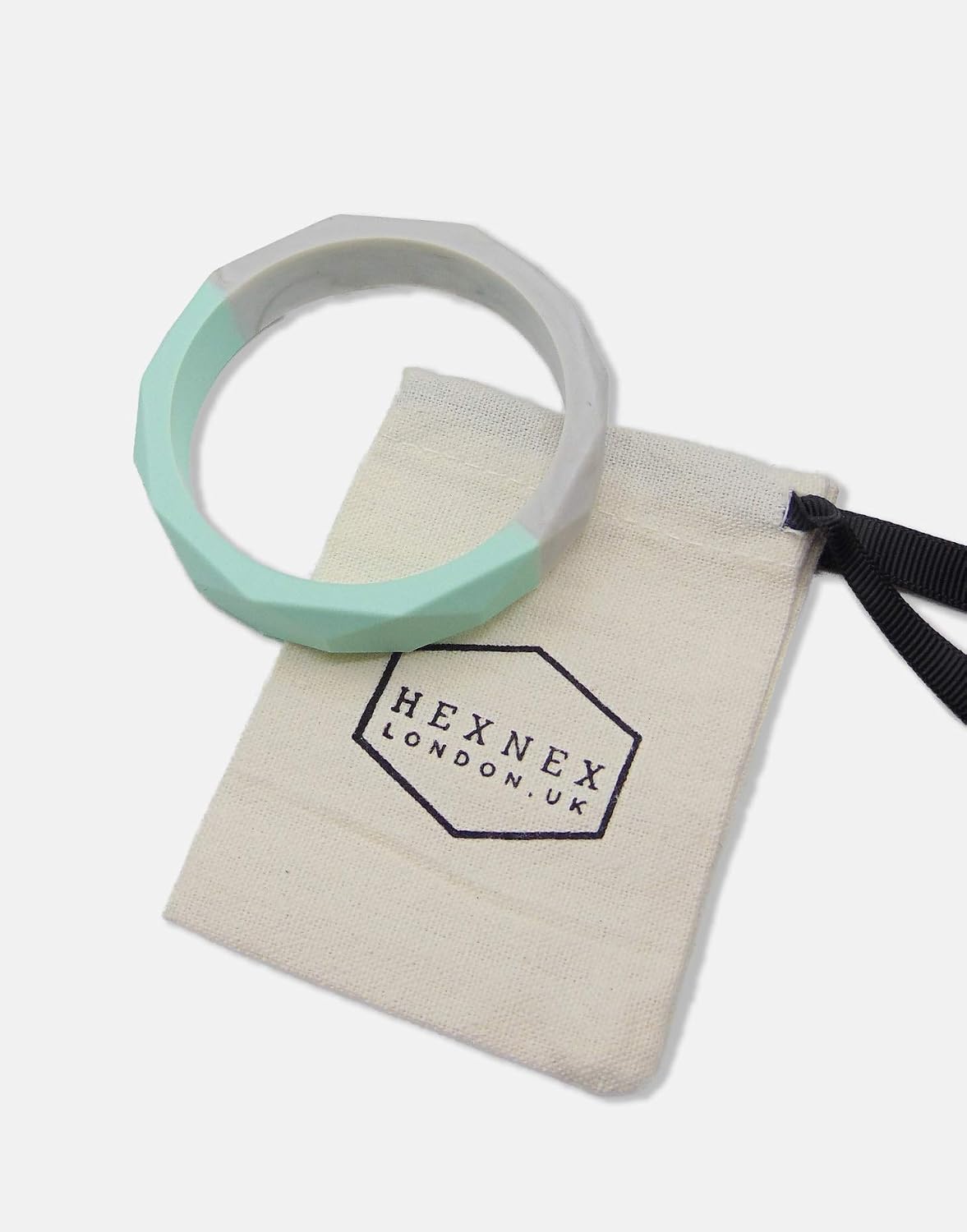 Silicone Mint and Grey Marle Teething Bangle Stylish Jewellery for Mums - Image 3