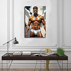 HMLZSJ Nude Muscle Male Torso Portrait Art Gay