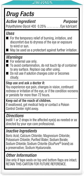 BLINK TEARS LUBRICATING EYE DROPS, MOISTURIZING & SOOTHING FOR MILD TO MODERATE DRY EYES, WITH HYALURONATE, REDUCES DISCOMFORT, LONG-LASTING HYDRATION, SOOTHES & MOISTURIZES, 1 FL OZ