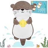 Microwave Heating Pad for Period Cramps,Valentines Otter Microwavable Heating Pad for Shoulder Neck Back Knee Pain Relief with Lavender Scented,Otter Plush Toys with Removable Heat Pack for Women Kids