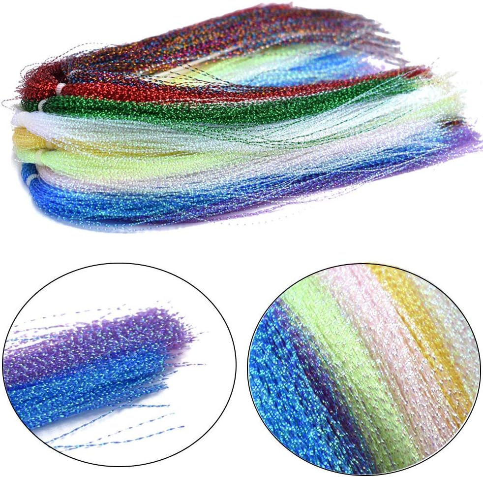 Phecda Sport 10 Packs Colorful Crystal Flash Fly Fishing Line Fly Tying Material for Fishing Lure Dry Flies