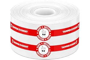 BUEAKE 500 Pcs 1.25" x 9" Safe Secure Tamper Evident Seals Stickers for Drink Lids for Coffee Milk Tea Ice Cream Drink Lids Freshness Labels