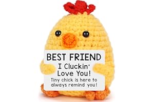 BDAYPTION Funny Best Friend Christmas Chicken Gifts for Women Bestie BFF Friends Birthday Handmade Crochet Animals Chick Cute Stuff Gifts for Sister Friendship Xmas Stocking Stuffer Gift I Love You Best Friend