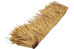 19.6″x32.8′ Mexican Palm Thatch Runner Roll Simulation Thatch Tile Plastic PE Roof Fake Straw Fireproof for Tiki Bar Garden W