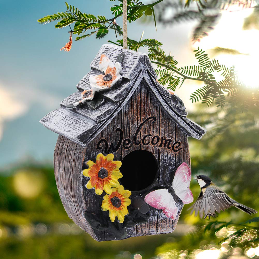 Mortime Butterfly And Flowers Welcome Decorative Hand Painted Bird