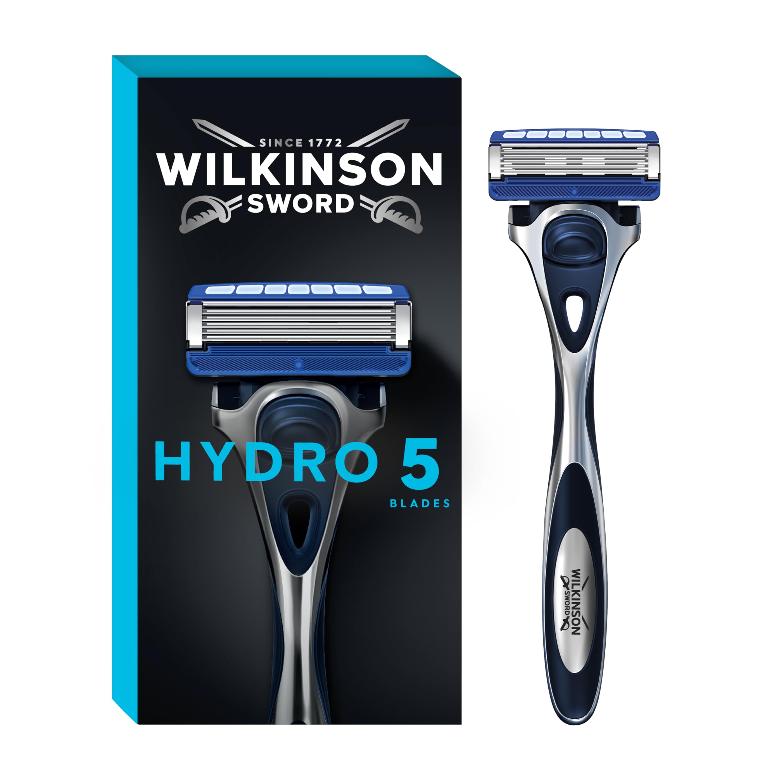 Wilkinson Sword - Hydro 5 Razor For Men - Carbon Coated Blades - Hydrating Gel & Precision Trimmer - Razor Handle + 1 Blade WINNER OF THE WHICH? BEST BUY AWARD