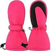 Duoyeree Waterproof Kids Mittens Gloves with Fleece Lined for Boys Girls Winter Snow Skiing Thick Insulated for Cold Weather