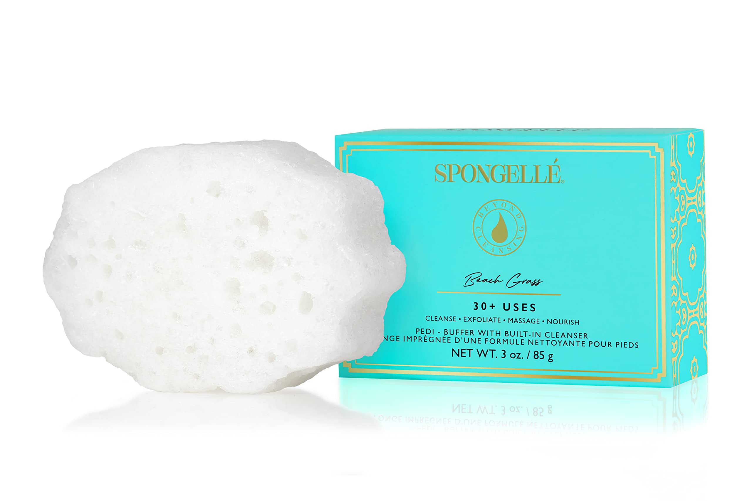 SPONGELLÉ Pedi-Buffer - Cleanse, Exfoliate & Polish Feet - Beach Grass