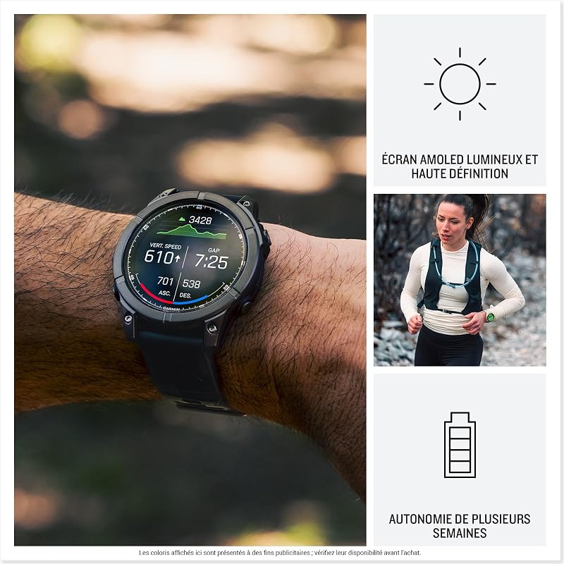 fēnix E, Montre GPS Multisports AMOLED, Acier Gray/Noir, 47mm