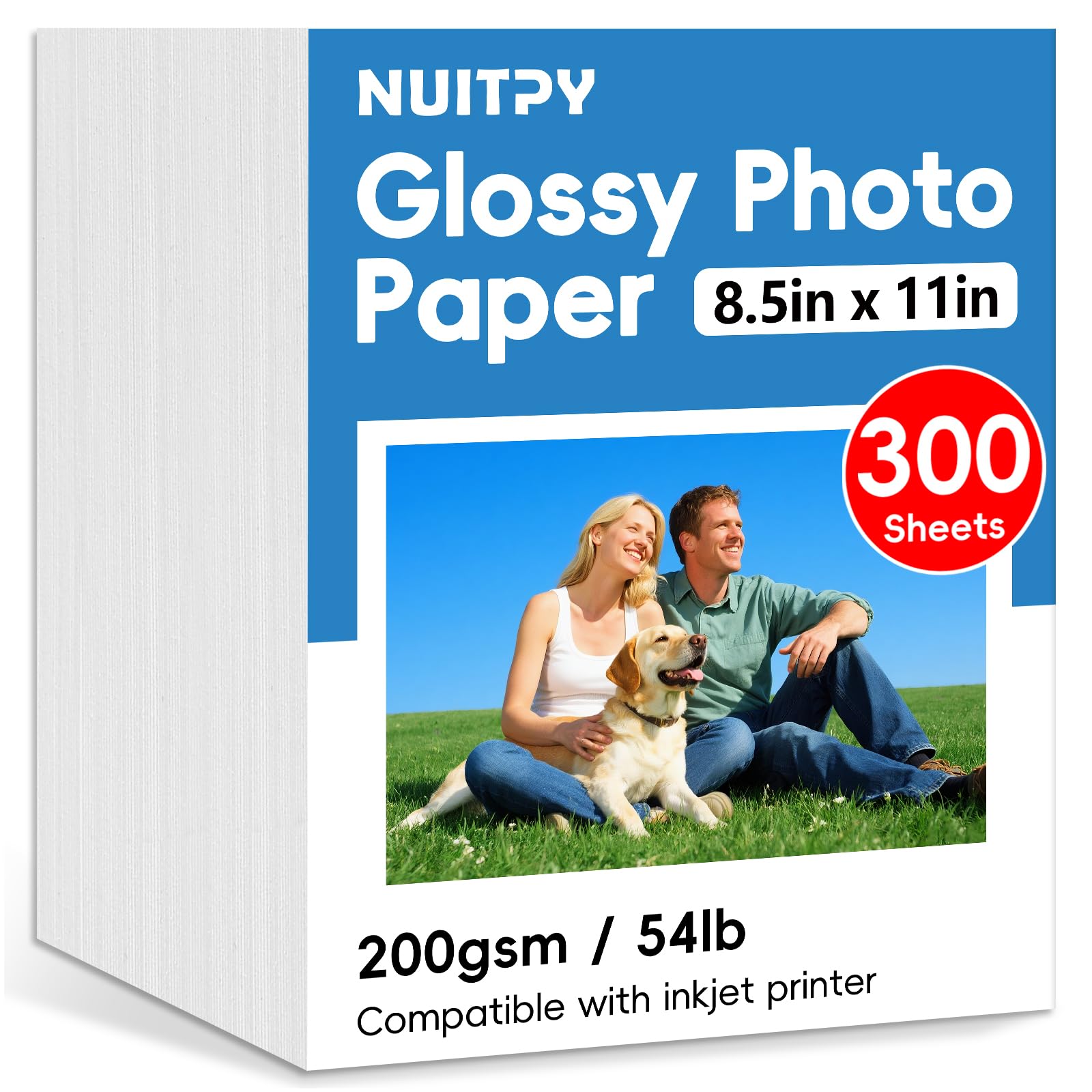 Photo 1 of 300 Sheets Glossy Photo Paper, 8.5in x 11in Inkjet Photo Printer Paper, Picture Paper for Photos, Calendars, Brochures, Cards, Menus(200gsm / 54lb)