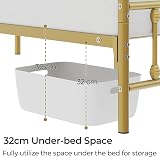 Yaheetech 3ft Single Bed Frame Vintage Iron Platform Bed Antique Gold view 8