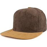 Trendy Apparel Shop Plain Corduroy Textured Suede Flat Bill Snapback Cap