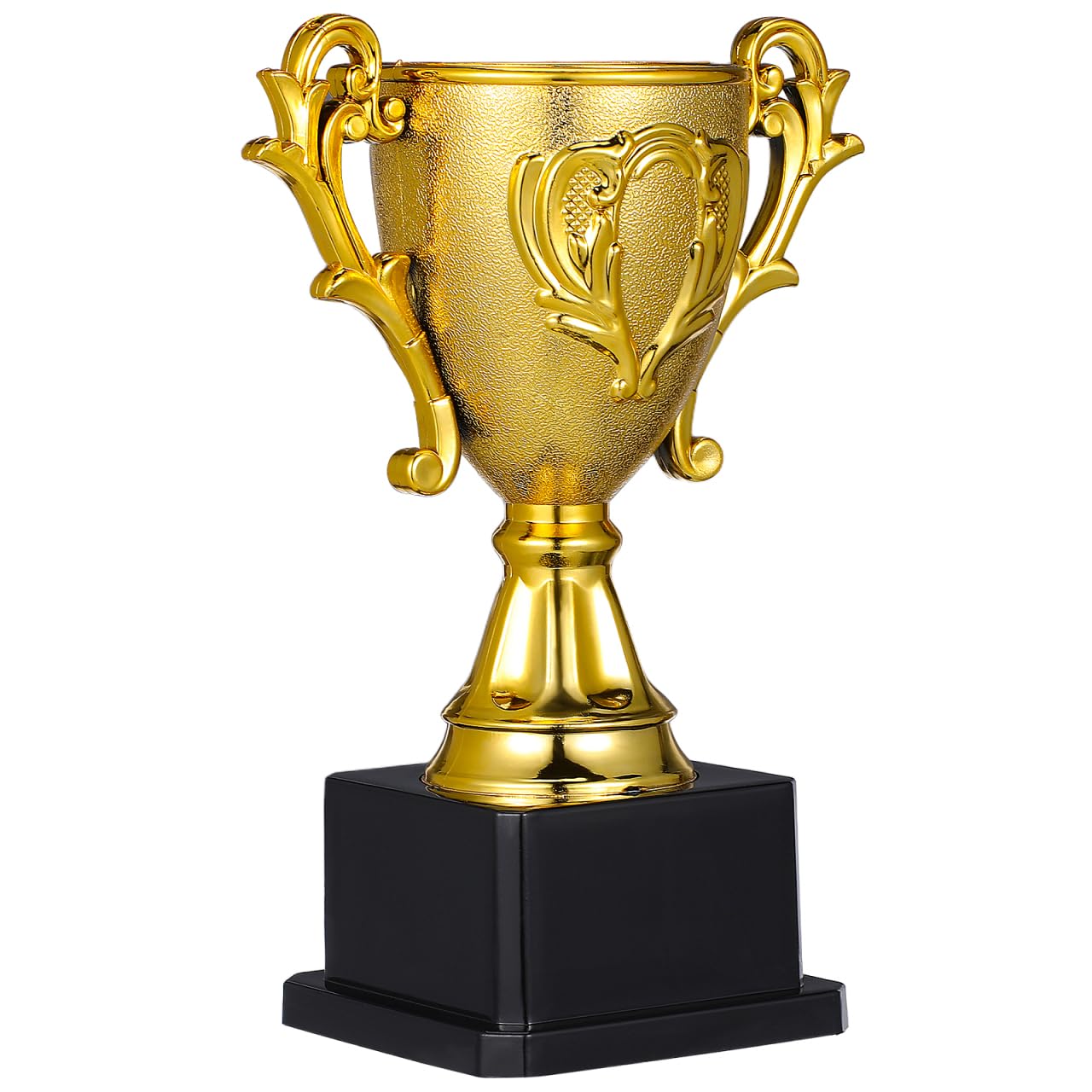 BESPORTBLE 18cm Gold Trophy Cup for Kids Football Sports, Plastic Award Trophies Prizes for School Competitions, Children Birthday Party Games, Winner Medals Alternative, Black Stand