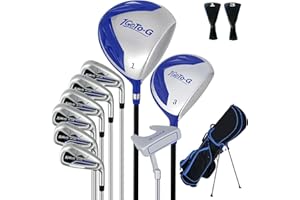 1GoTo-G Golf Clubs Set for Men, Complete Mens Golf Clubs Full Set Right Handed Includes Stand Bag with Rain Hood, 1#Driver 3#Wood 5# 6# 7# 8# 9# PW# Irons and Putter