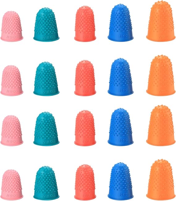 20PCS Rubber Finger Tip Pads, Reusable Finger Protectors, Thickened