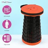 WedDecor Collapsible Telescopic Folding Stool Heavy Duty 440lb Orange view 6