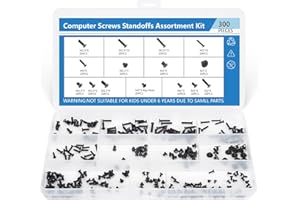 KBRPARTS 300PCS Computer Notebook Laptop Screws Assortment Kit, 12 Sizes M2.5 M2 M3 Laptop Screws for Lenovo Dell HP Asus Samsung Toshiba Acer SSD HDD SATA Hard Drive Mounting Repair