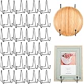 Mixweer 24 Pcs Plate Stands for Display Metal Display Stand Photo Easel Stand Book Holder Picture Stand for Decorative Display Easels Picture Frame Stand Plate Rack (4.3 Inch)