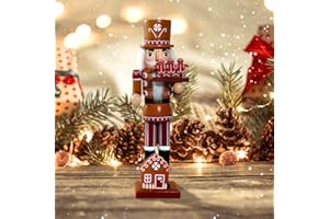 Wagevedex Nutcracker Gingerbread Christmas Decorations - 14 Inch Handmade Wooden Candyland Nutcracker Figures Ornaments Gifts for Christmas Ornaments Home Table Office Party Holiday