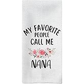 Tzhim Nana Gifts Kitchen Towels, Nana Grandma Gifts for Mother’s Day Hand Towels, My Favorite Call Me NanaDish Towel Dishcloths Tea Towel for Kitchen, Grandma Gift KitchenBathroom Decor, 16x24in