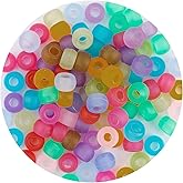 Pony Beads Bulk 1100 Pcs, Beads for Jewelry Making, Beads for Bracelets Making, Hair Beads, Bracelet Beads, Plastic Beads for Crafts, Hair Beads for Braids for Girls(Frosted Color)