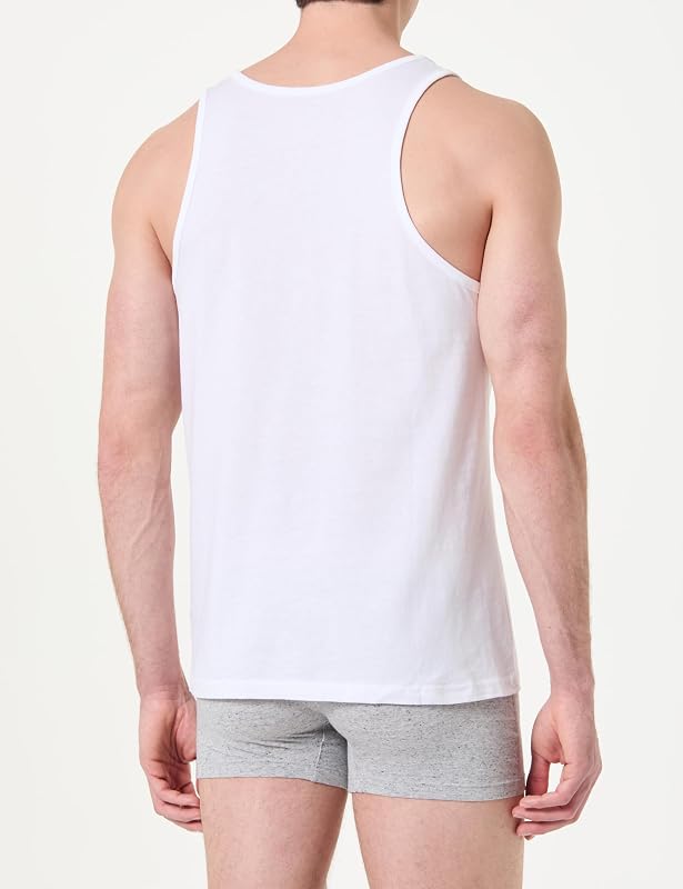 Herren 3er Pack Tank Tops aus Baumwolle, Mehrfarbig (Grey Heather/Black/White), M — Foto 4 von 4