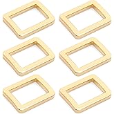 CRAFTMEMORE Metal Flat Rectangle Rings Buckle for Bag Belt Strap Heavy Duty Loop Quality Finish 6 Pack VTLP (1 Inch (25 mm), Gold)