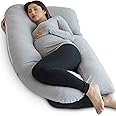 PharMeDoc Pregnancy Pillow, Grey U-Shape Full Body Pillow and Maternity Support - Support for Back, Hips, Legs, Belly for Pre