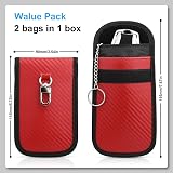 Diyife Faraday Pouch Car Keys 2 Pack RFID Signal Blocking Key Fob Red view 4
