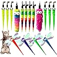 Cat Worm Toy Refills Cats Teaser Toys Cat Wand Refill Wand Replacement Cat Wand Attachments Cat Fishing Pole Toy Refill 16Pcs Cat Worms Refill,Cat Wand Toy Assorted Teaser Refills