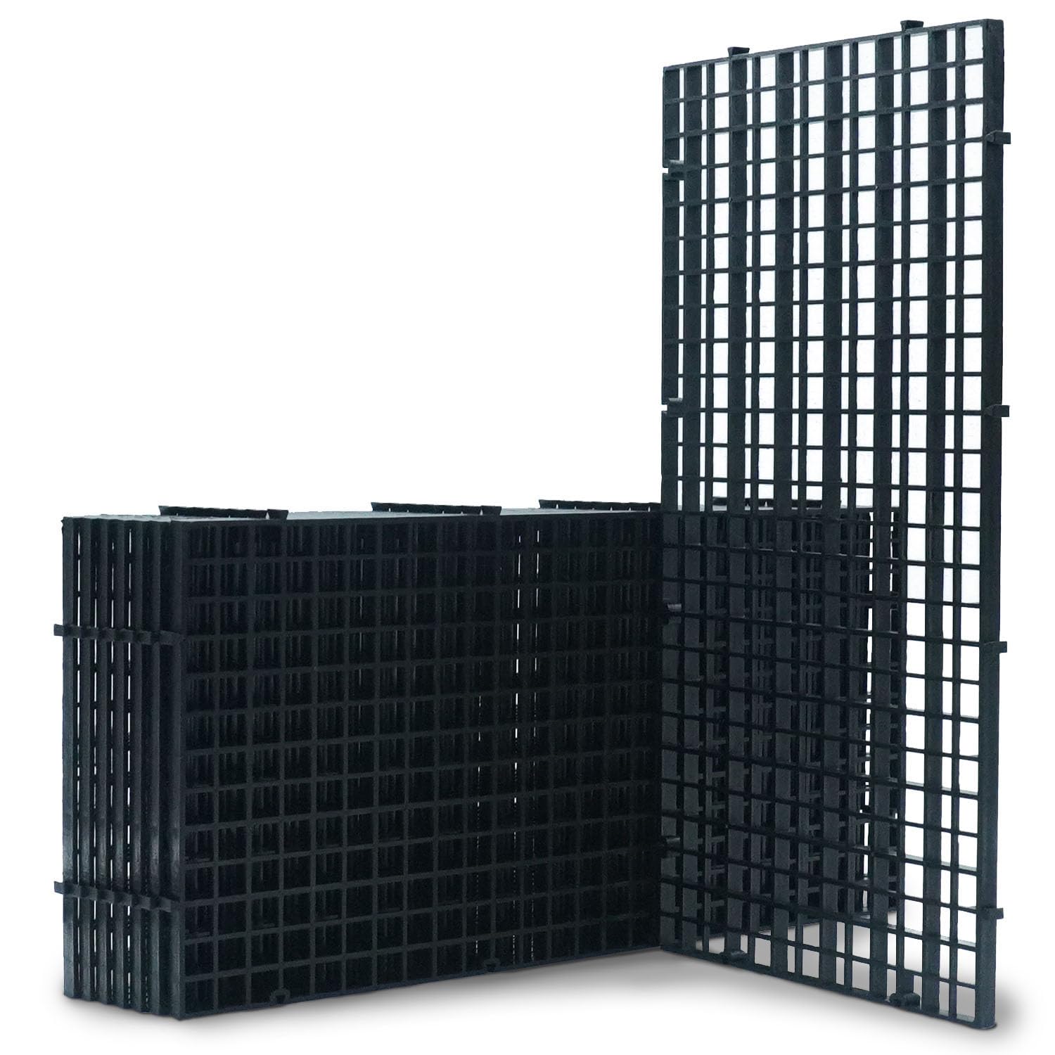 LINLAN 8 Pieces 5.9x11.8in (15X30cm) Aquarium Grid Plastic, Fish Tank Divider, Egg Crate for DIY Filtration and Bottom Protection in Aquascaping (Black-No Accessories)