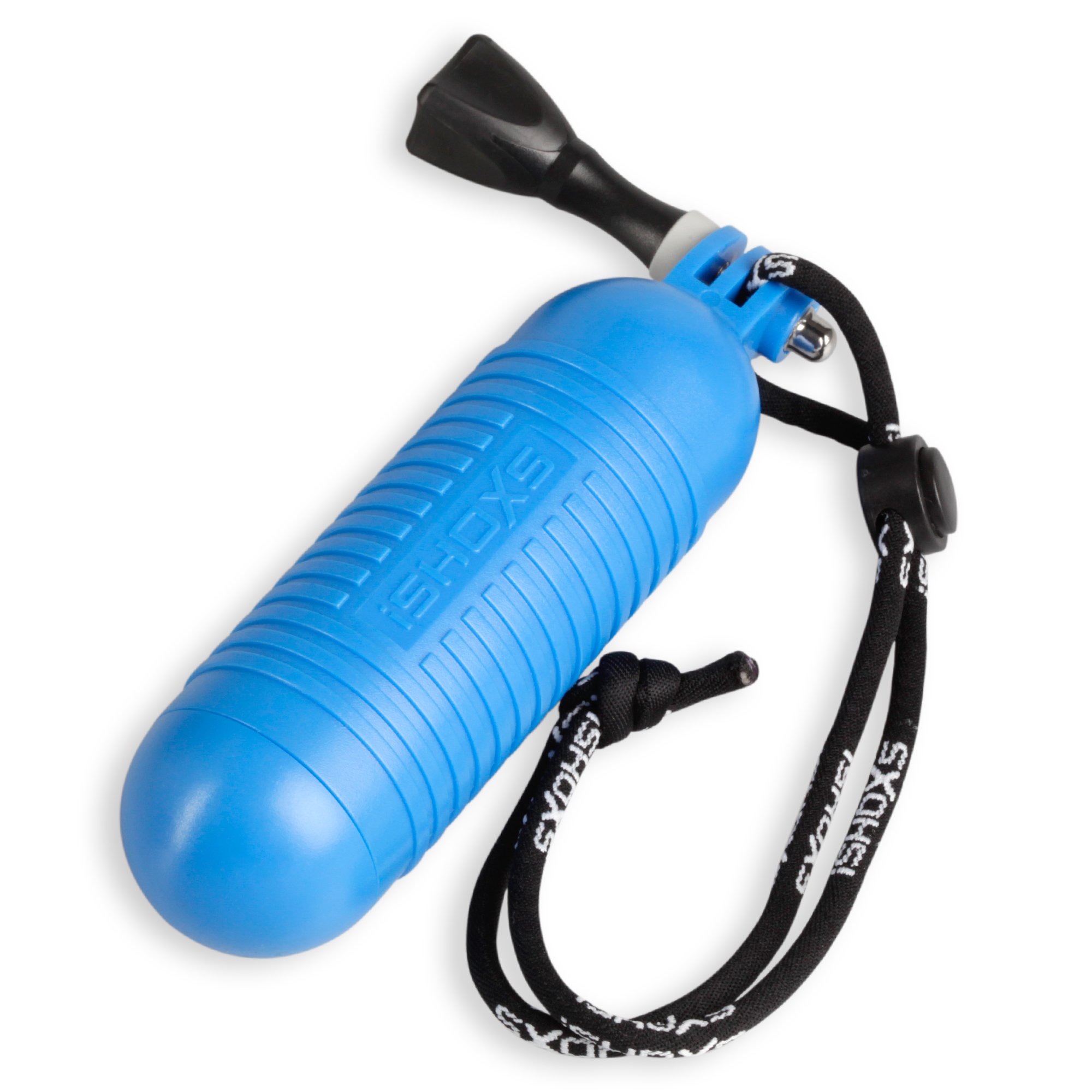 iSHOXS Aqua Handle, hand tripod for fatigue-free filming, ideal for water use. NOW WITH STYROPOR INTERIORS, UNSINKABLE EVEN WITH ATTACHED GOPRO - blue