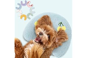 Muwago Dog Calming Pillow for Small Dogs, Pet Pillow for Little Dog and Indoor Cats, Half Donut Neck Pillow for My Little Dog/Cat to Sleep On, Animal Puppy Kitten Comfort Blanket Cuddle Buddy Product