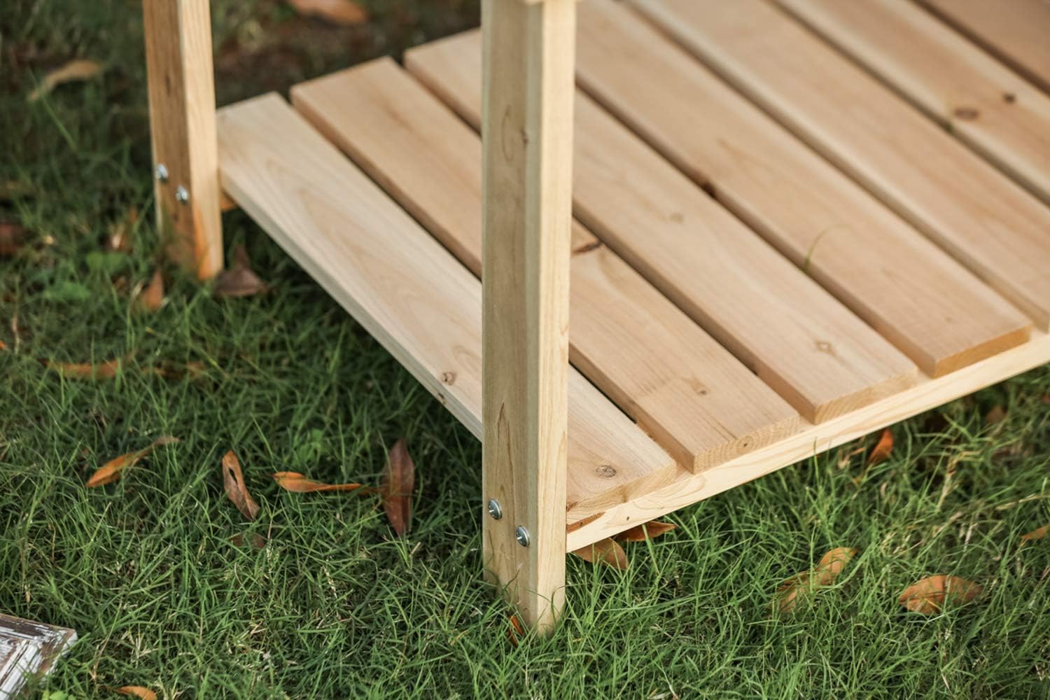 LOKATSE HOME Adirondack Wooden Tea Table, Natural : Garden & Outdoor