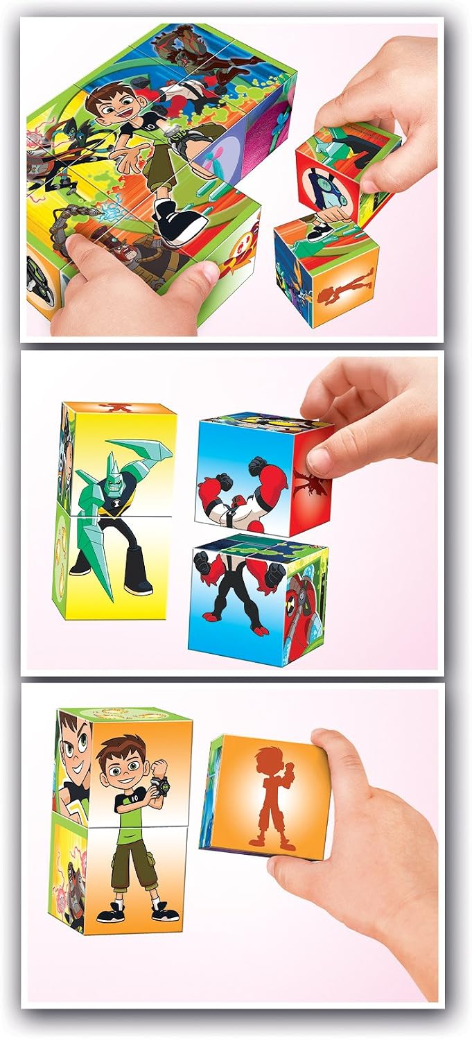 Clementoni 41507 Ben 10 Multiplay Cube Puzzle, 12 Pieces, Multicolor - Image 4