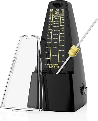 LEKATO Mechanical Metronome Classic Pyramid Black PPS Precision 0.99%