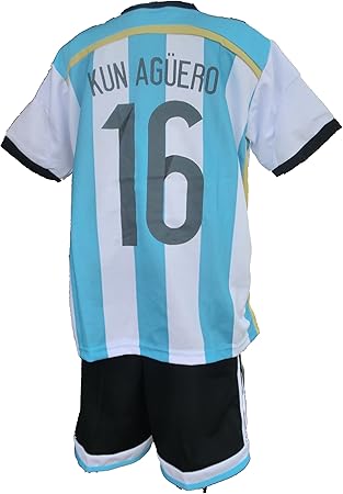 Amazon Co Jp 14 15 アルゼンチン代表 アグエロ Kun Aguero 16 ホーム レプリカサッカーユニフォーム 子供用上下セット Xxl 160cm スポーツ アウトドア