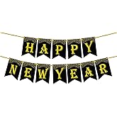 KatchOn, New Years Eve Party Supplies 2026 - Pack of 5 | 10 Feet, No DIY, Happy New Year Banner with 40 Inch, 2026 Balloons Gold | Happy New Years Decorations 2026 | New Year Decorations
