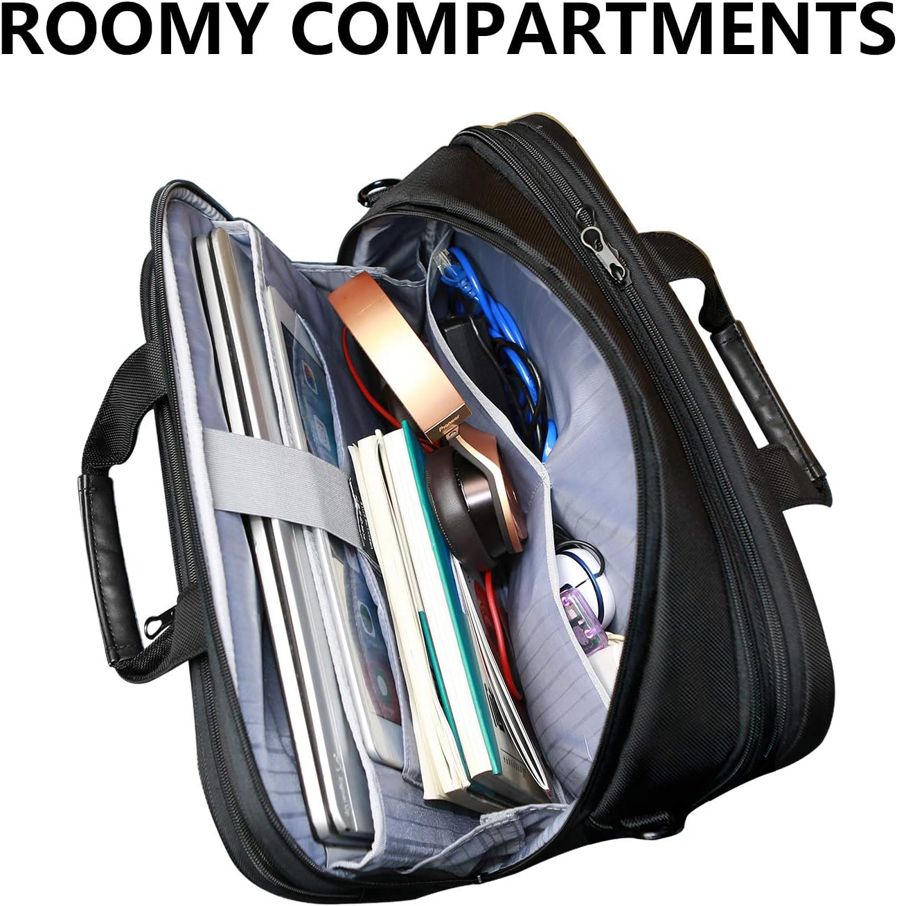 KROSER Laptop Bag XXL Laptop Briefcase Fits Up To 18 Inch Laptop Water-Repellent Light Weight Gaming Computer Bag Shoulder Bag Expandable Capacity For Travel/Business/School/Men-Black - Image 5