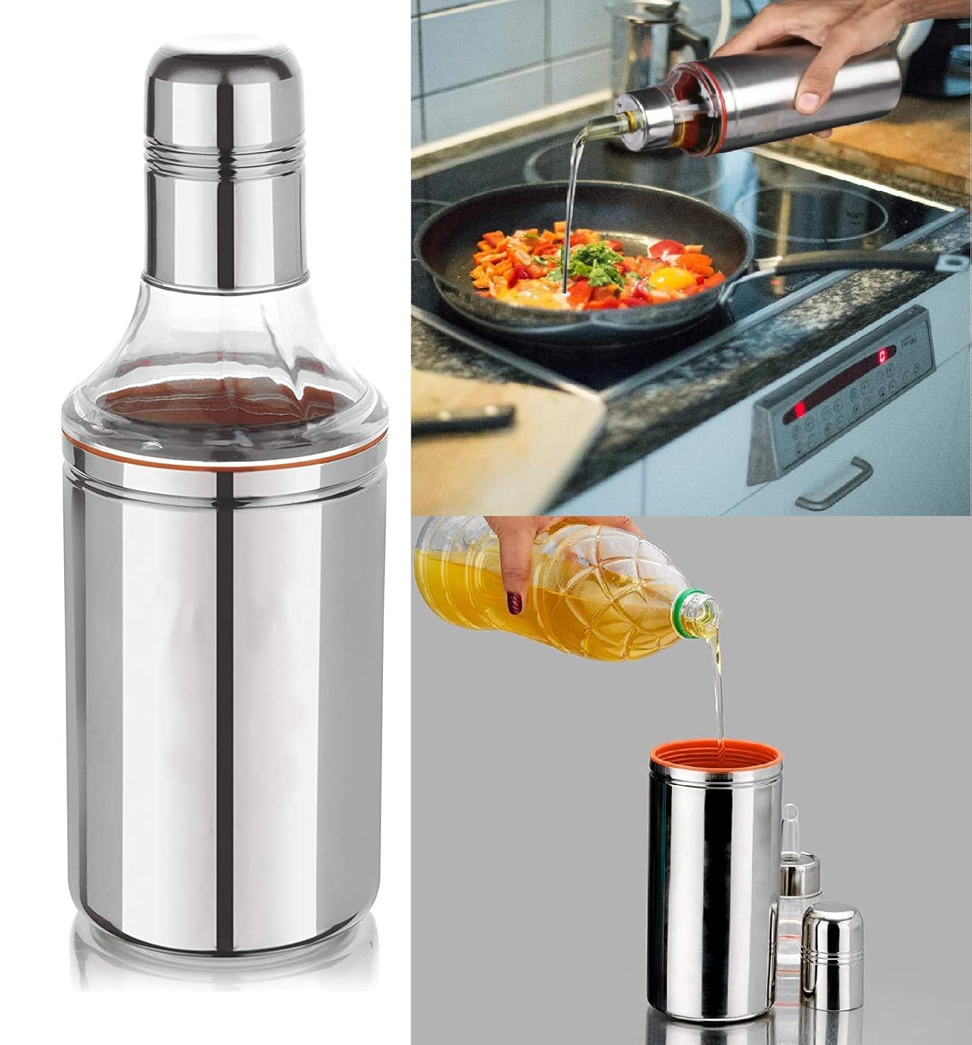 Buy JUMPOW Stainless Steel 1000 ml Cooking Oil Dispenser, Oil Nozzle
