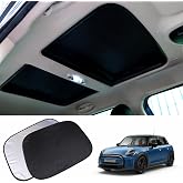 2pcs Foldable Sunroof Shade Sunshade Heat Isolate fit for Mini Cooper, Clubman &amp; Countryman R56 All Years Black