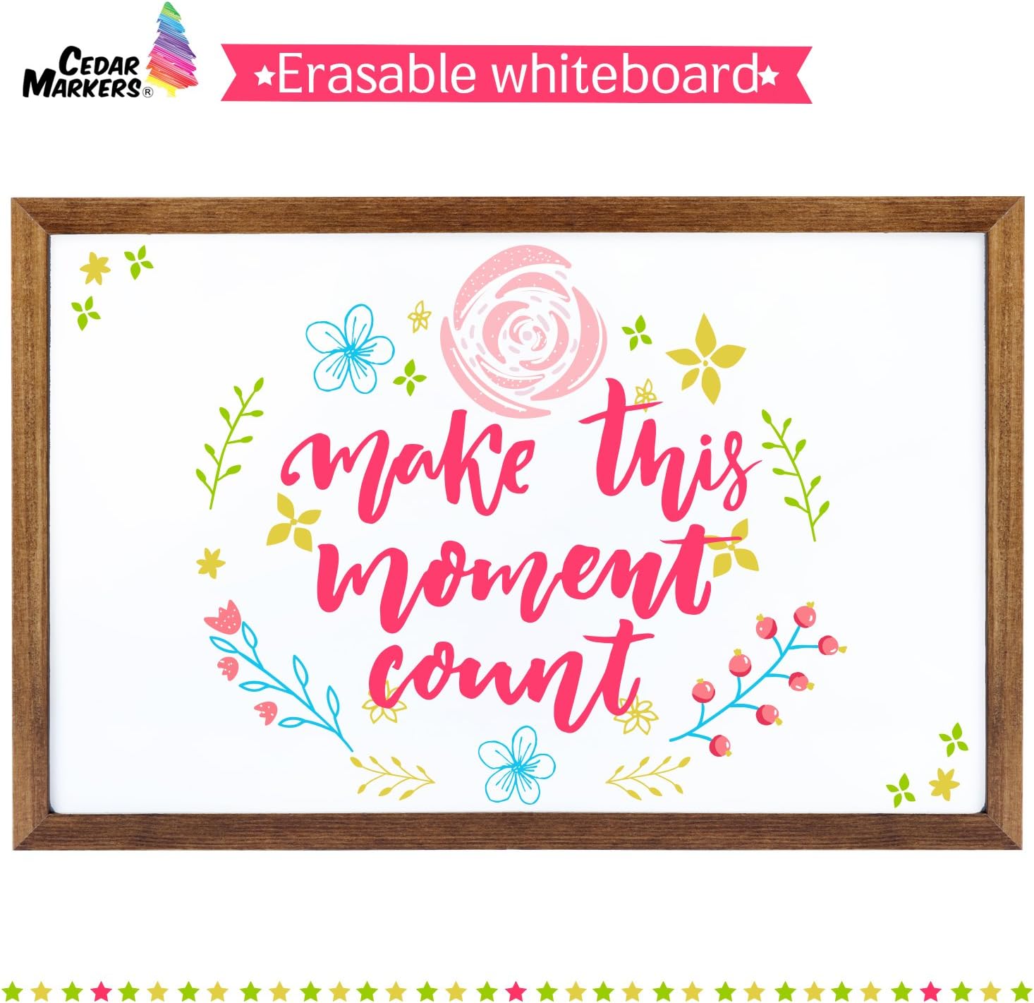 Cedar Markers 27"x20" Framed Chalkboard Sign. 100% Non-Porous Erasable Blackboard and Whiteboard. Chalk Board for Chalk Markers. Homeschool Magnet Board Decorative Big Chalkboard for Every Event.: Home & Kitchen