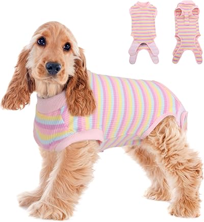 PUMYPOREITY Recovery Suit After Surgery Dog Post Operative Shirt Pink XS