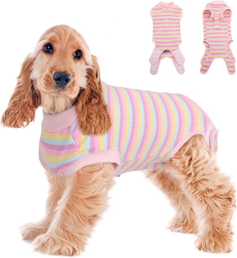 PUMYPOREITY Recovery Suit After Surgery Dog Post Operative Shirt Pink XS