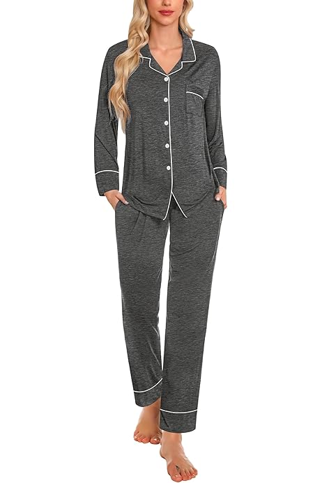 Ropa Casual Pijama Hombre Suave Pijama Hombre Botones Pijama