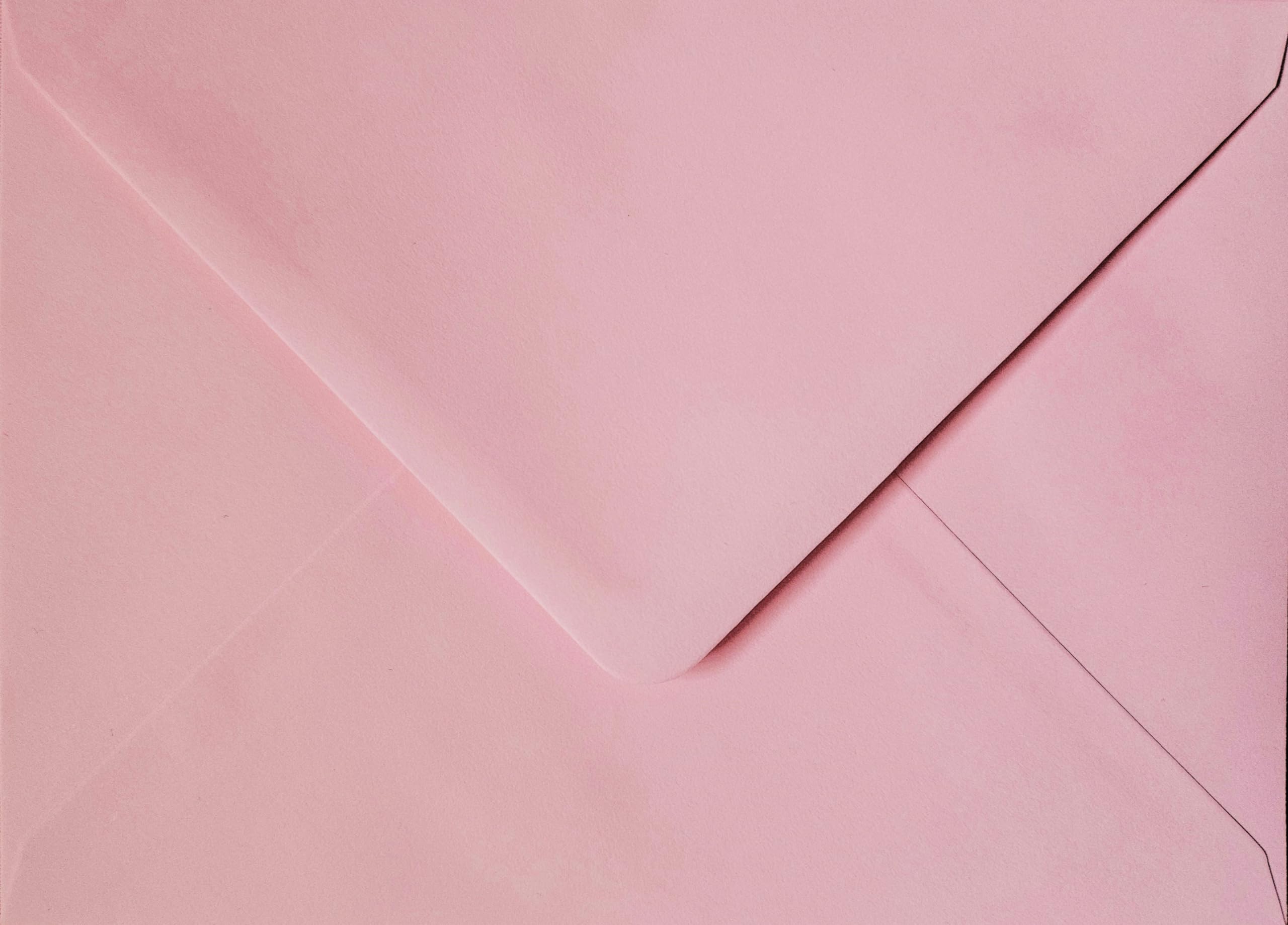 Karma Krafts 5x7 Light Pink Envelopes – 133 x 184mm 100gsm Gummed Envelopes for Invitations, Greeting Cards & Event Stationery, Pack of 25