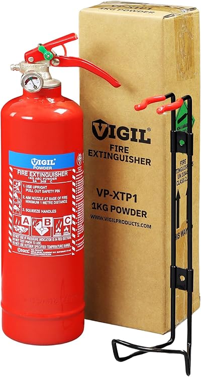Vigil 1kg ABC Dry Powder Fire Extinguisher with Bracket BS EN3