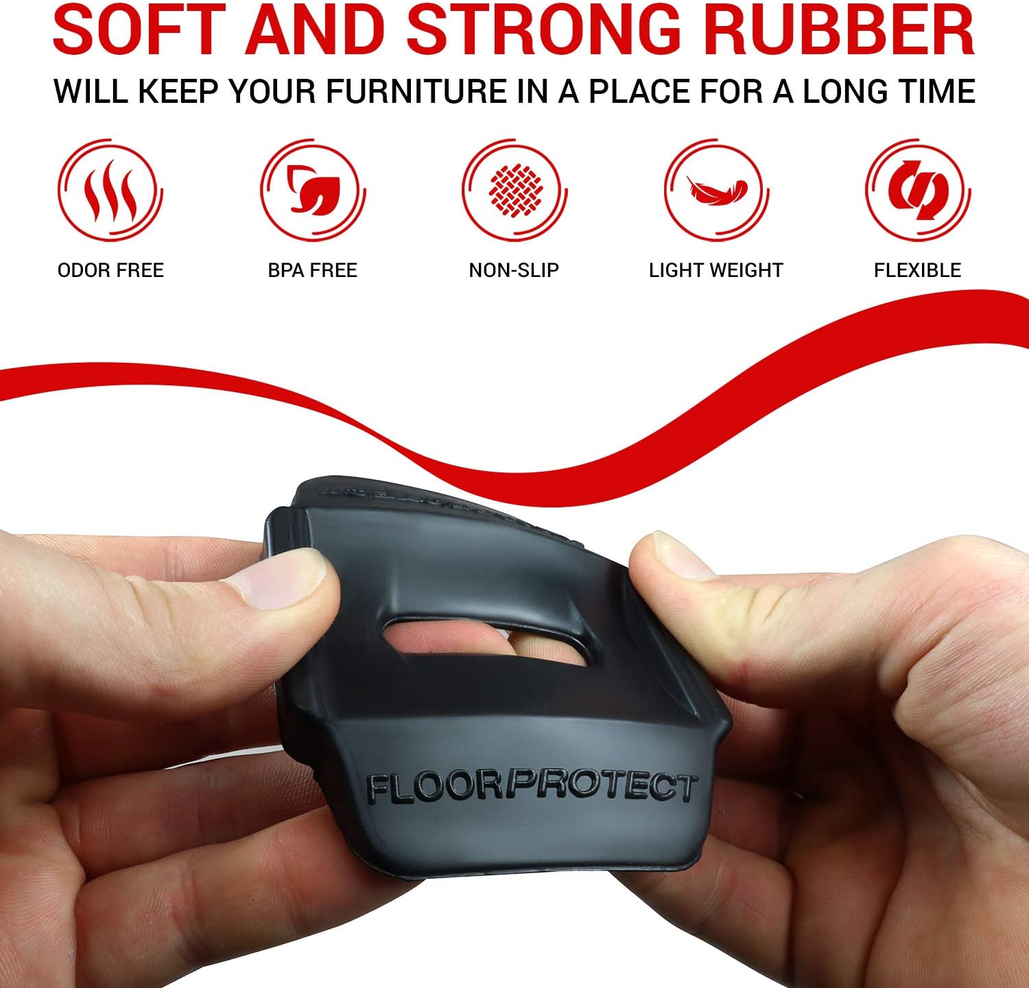 Floor Protector Castor Cups for Wooden Floors Laminate, Linoleum Flooring, Tiles, Rubber Furniture Pads for Bed Sofa - Image 4